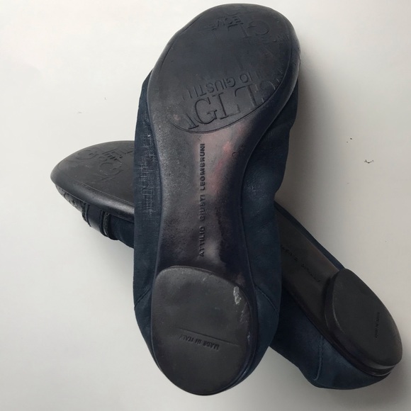 Agl Navy suede and leather ballet flats sz 9 - Picture 4 of 6